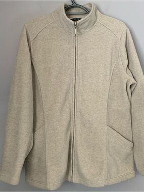 George Classics Beige Fleece Sweater Jacket Women’s XL